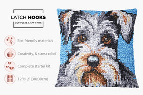 Charming Canine Portrait - Latch Hook Pillow Kit