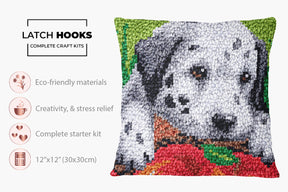 Adorable Dalmatian Puppy - Latch Hook Pillow Kit