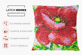 Vibrant Floral Expression - Latch Hook Pillow Kit