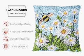 Blossoming Garden Delight - Latch Hook Pillow Kit