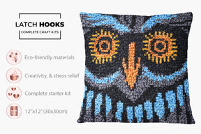 Mystical Owl Artwork - Latch Hook Pillow Kit