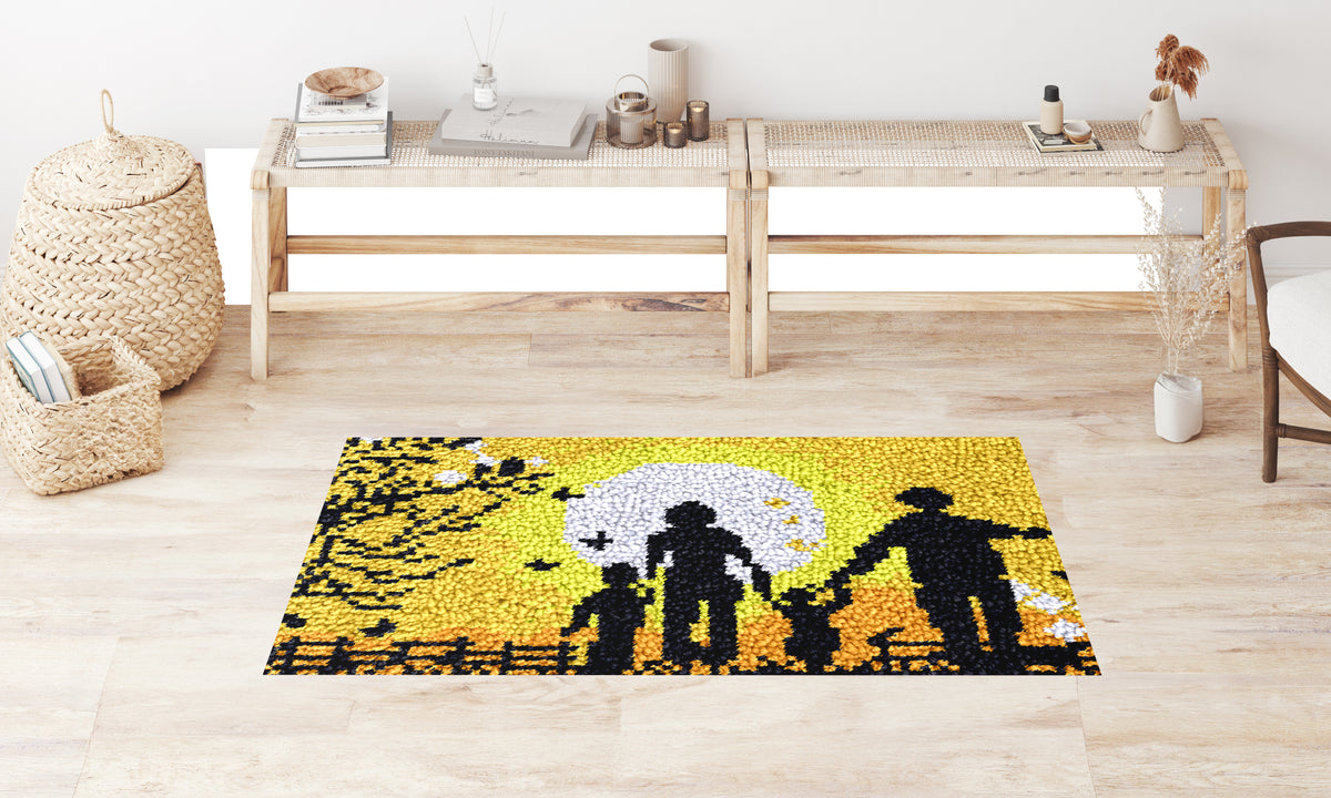 Golden Family Silhouette - Latch Hook Rug Kit