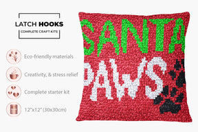 Santa Paws Holiday - Latch Hook Pillow Kit