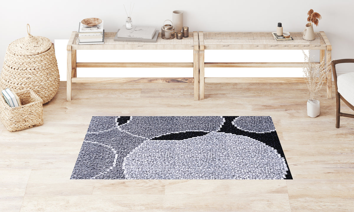 Contemporary Grey Carpet - Latch Hook Rug Kit