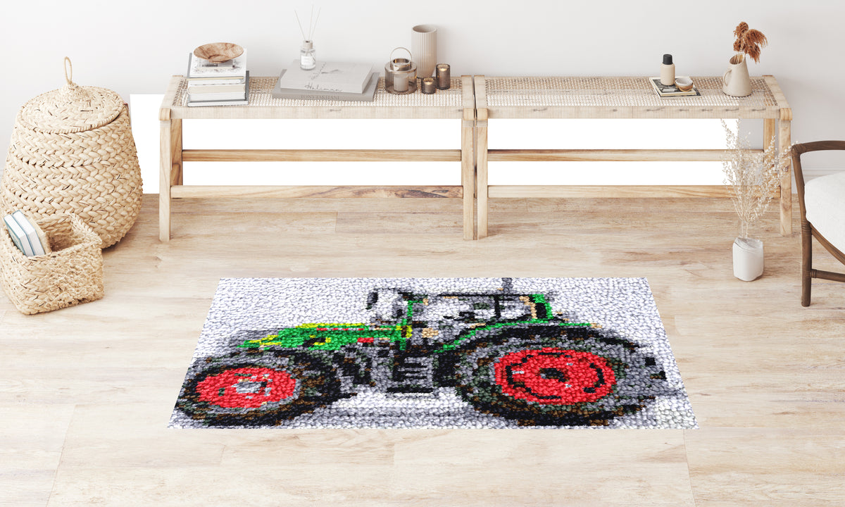 Vibrant Tractor Art - Latch Hook Rug Kit