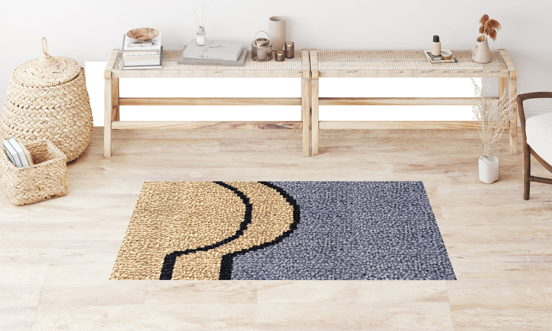 Contemporary Minimalist Rug - Latch Hook Rug Kit