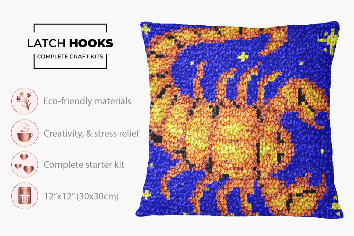 Celestial Scorpion - Latch Hook Pillow Kit