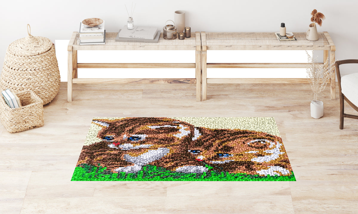 Whimsical Kitten Companions - Latch Hook Rug Kit