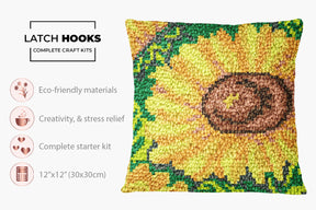 Sunlit Sunflowers - Latch Hook Pillow Kit