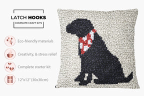 Charming Canine Silhouette - Latch Hook Pillow Kit