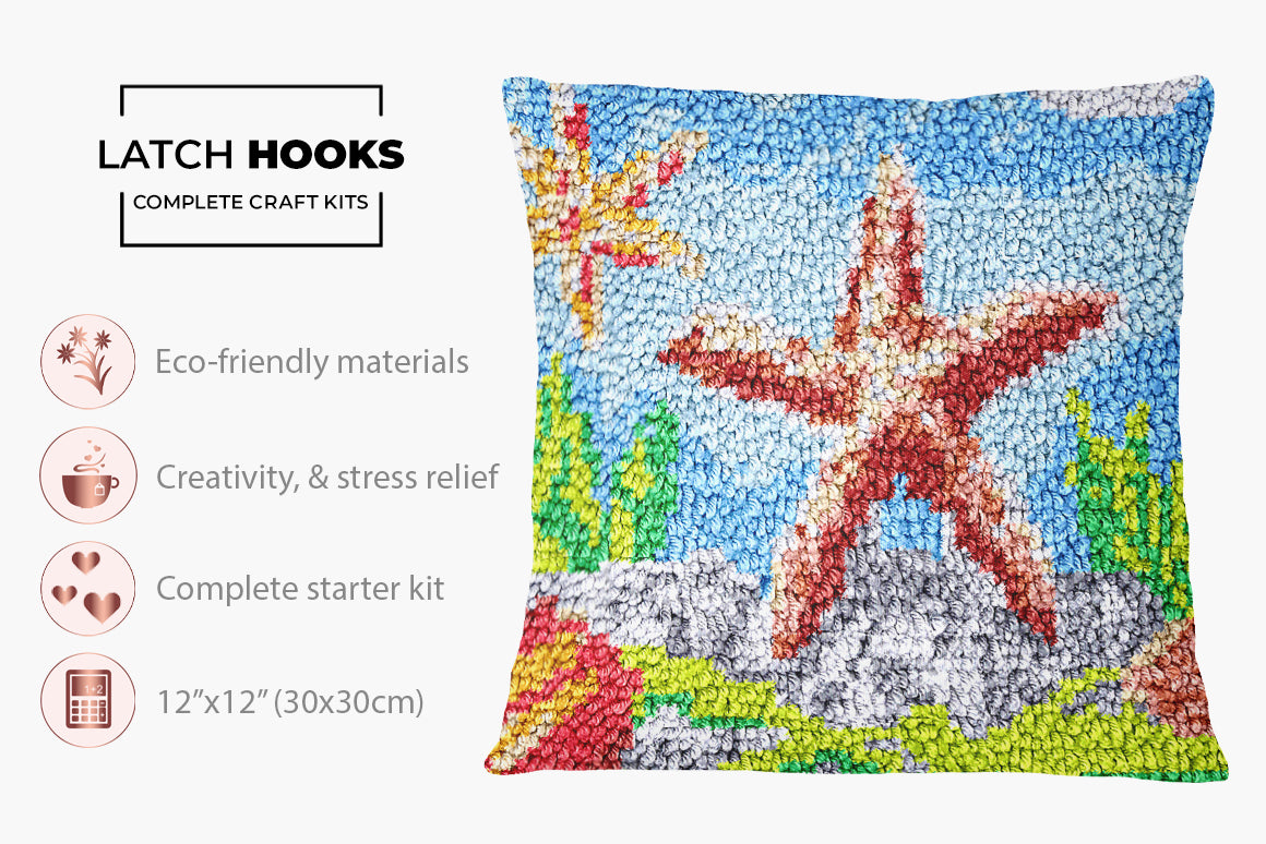 Underwater Serenity - Latch Hook Pillow Kit