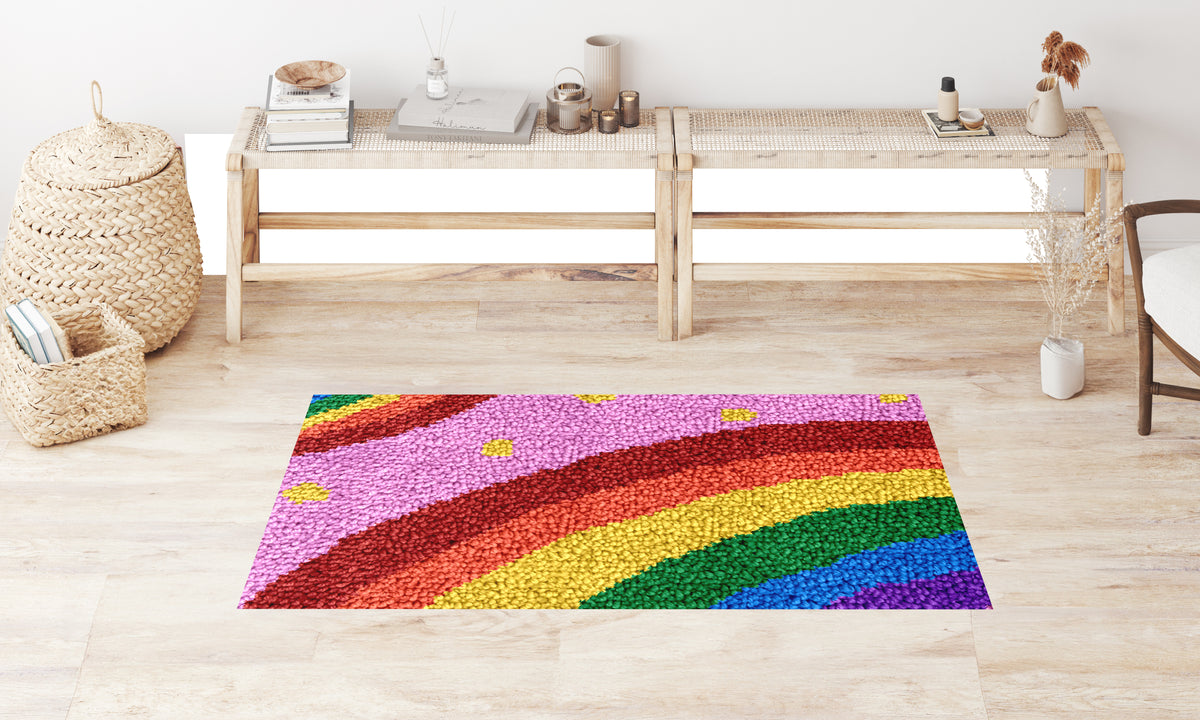 Colorful Rainbow Delight - Latch Hook Rug Kit