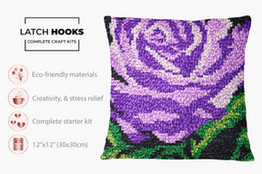 Lavender Blossom - Latch Hook Pillow Kit