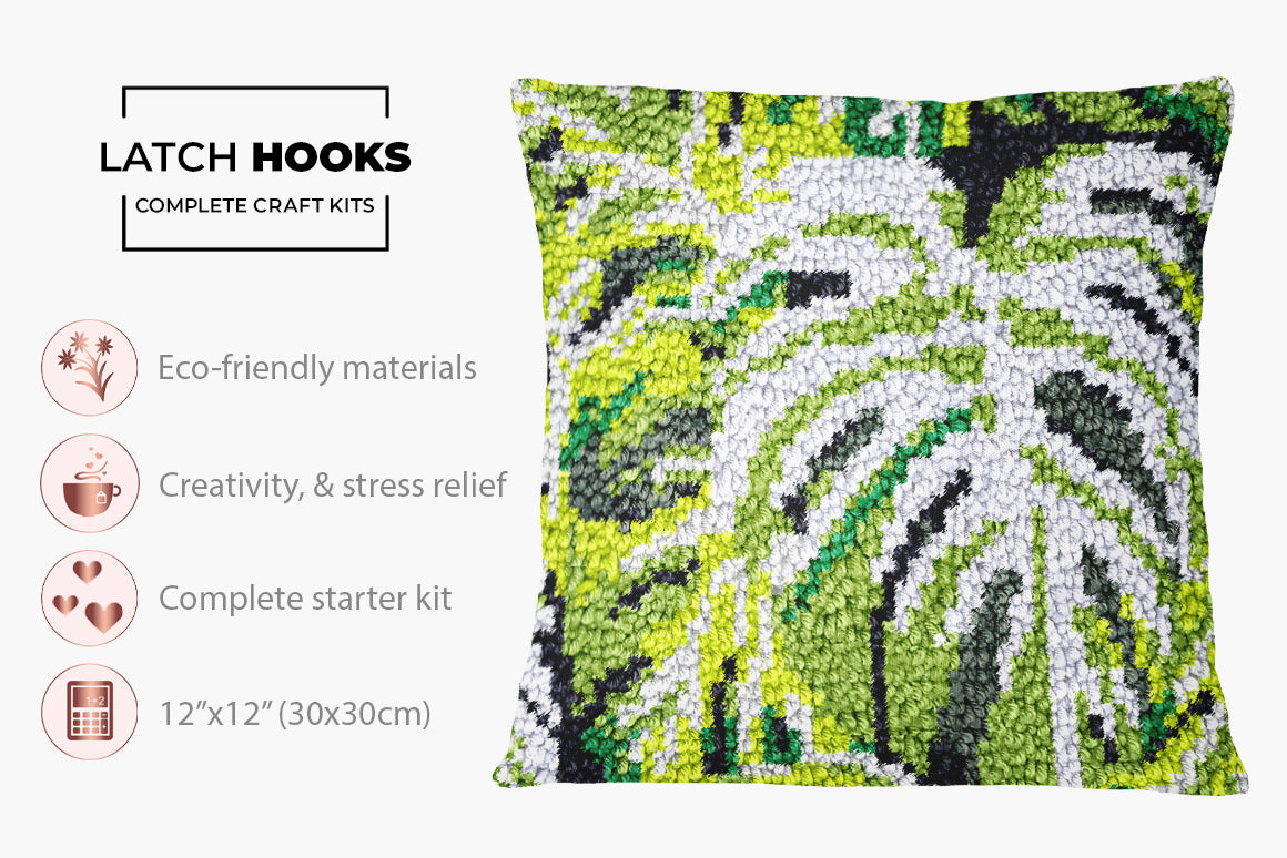 Lush Greenery Tapestry - Latch Hook Pillow Kit