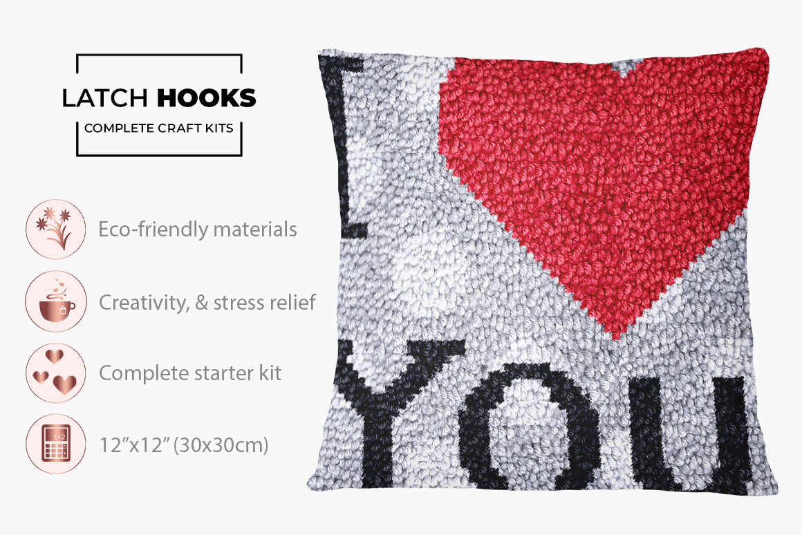 A Heartfelt Expression of Love - Latch Hook Pillow Kit