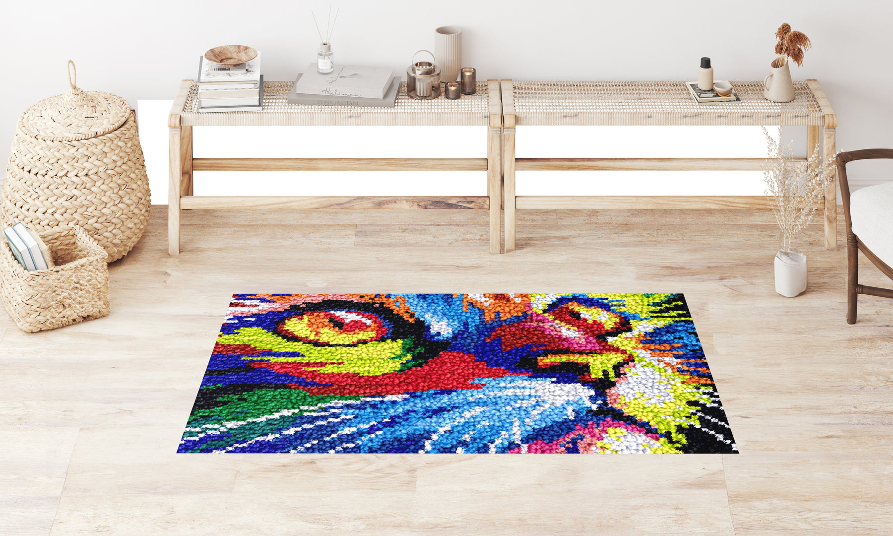 Colorful Cat's Gaze - Latch Hook Rug Kit