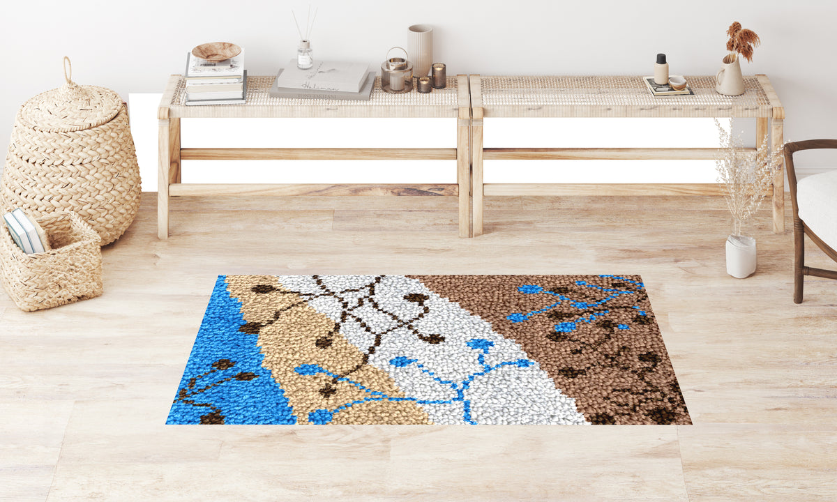 Floral Textured Rug - Latch Hook Rug Kit