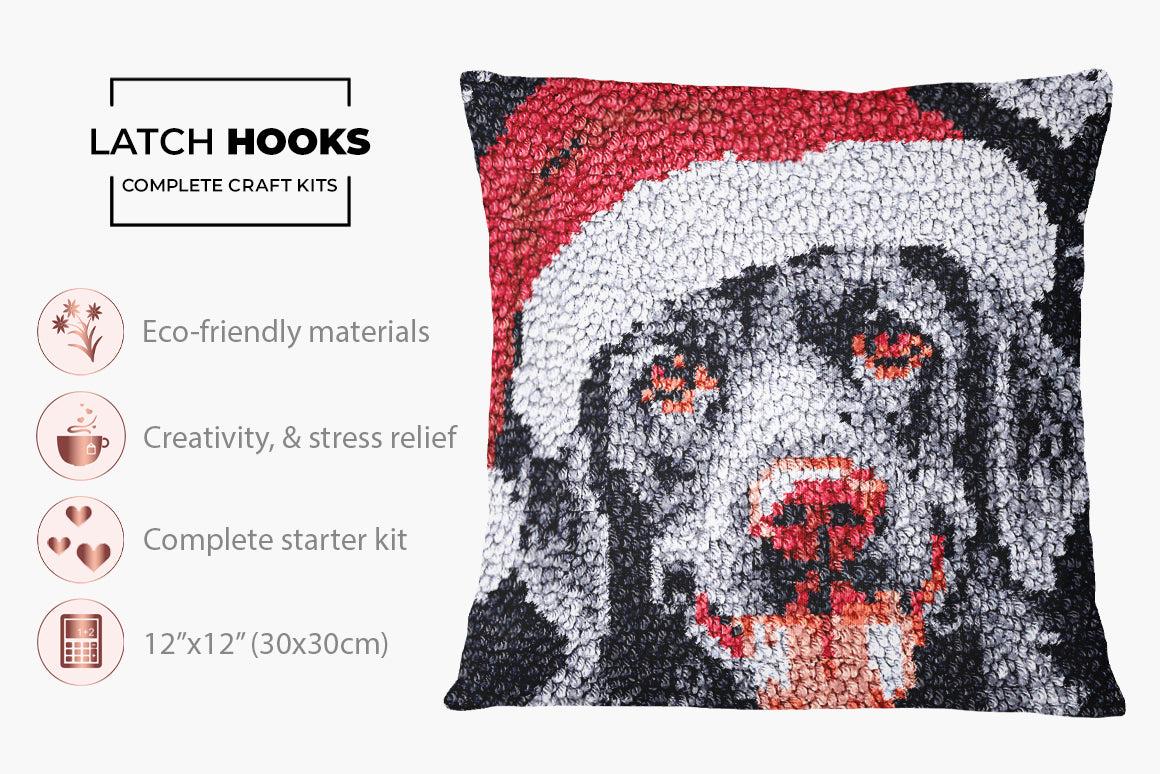 Festive Canine Delight - Latch Hook Pillow Kit