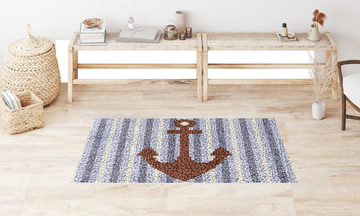 Nautical Anchor Rug - Latch Hook Rug Kit