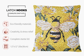 Sunny Bee Delight - Latch Hook Pillow Kit