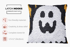 Spooky Smiles: Ghostly Charm - Latch Hook Pillow Kit