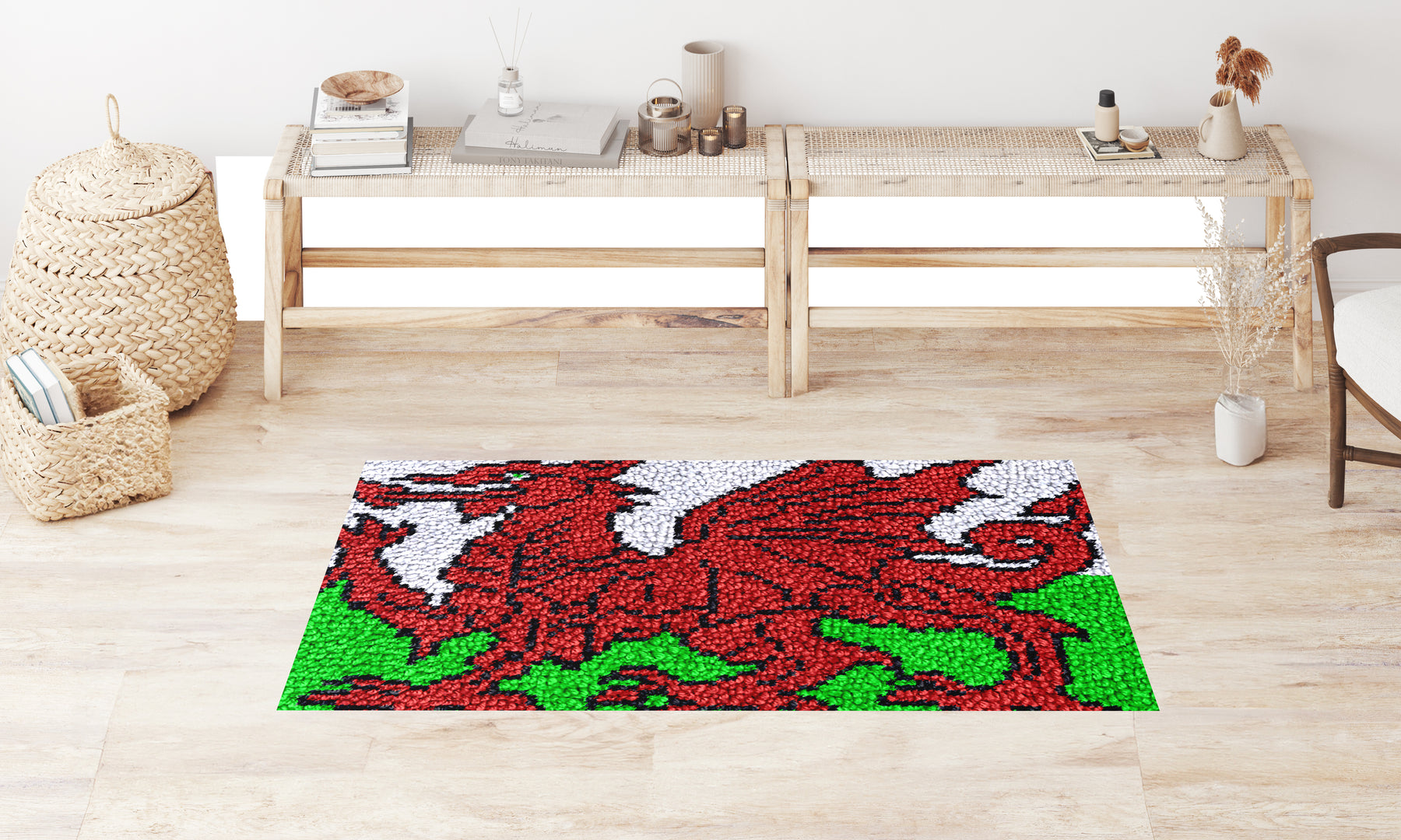 Majestic Red Dragon of Wales - Latch Hook Rug Kit