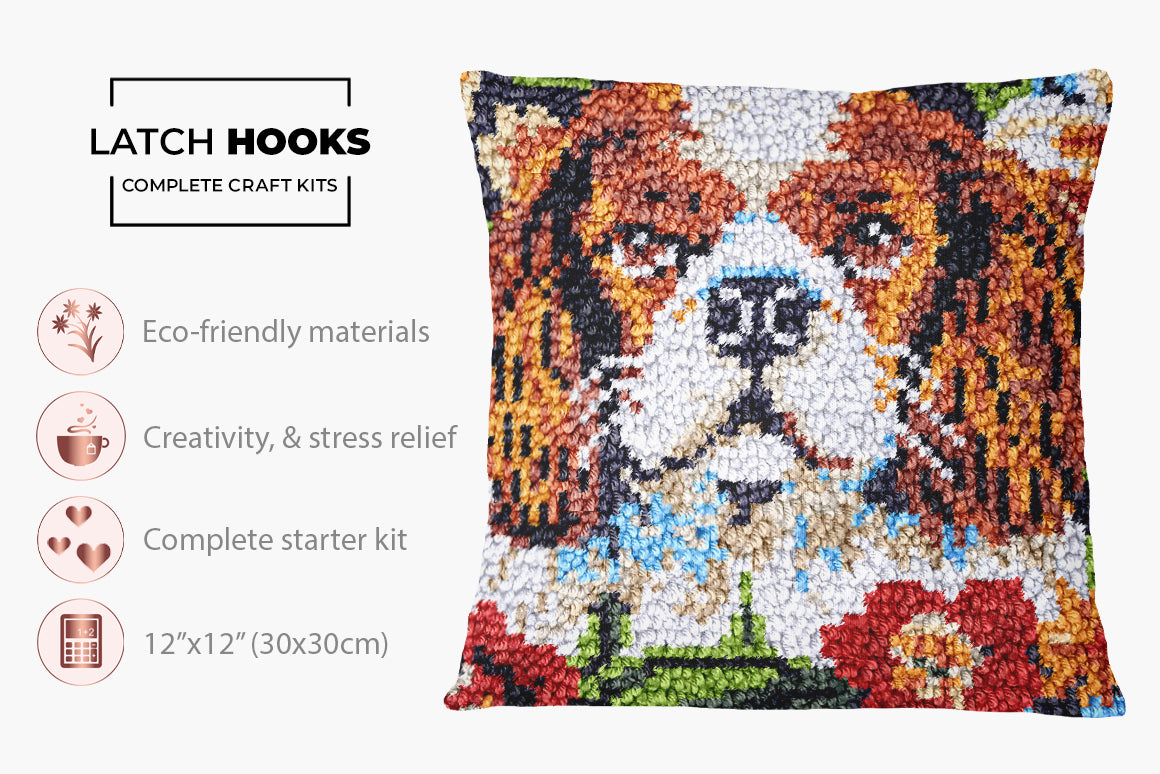 Charming Canine Portrait - Latch Hook Pillow Kit