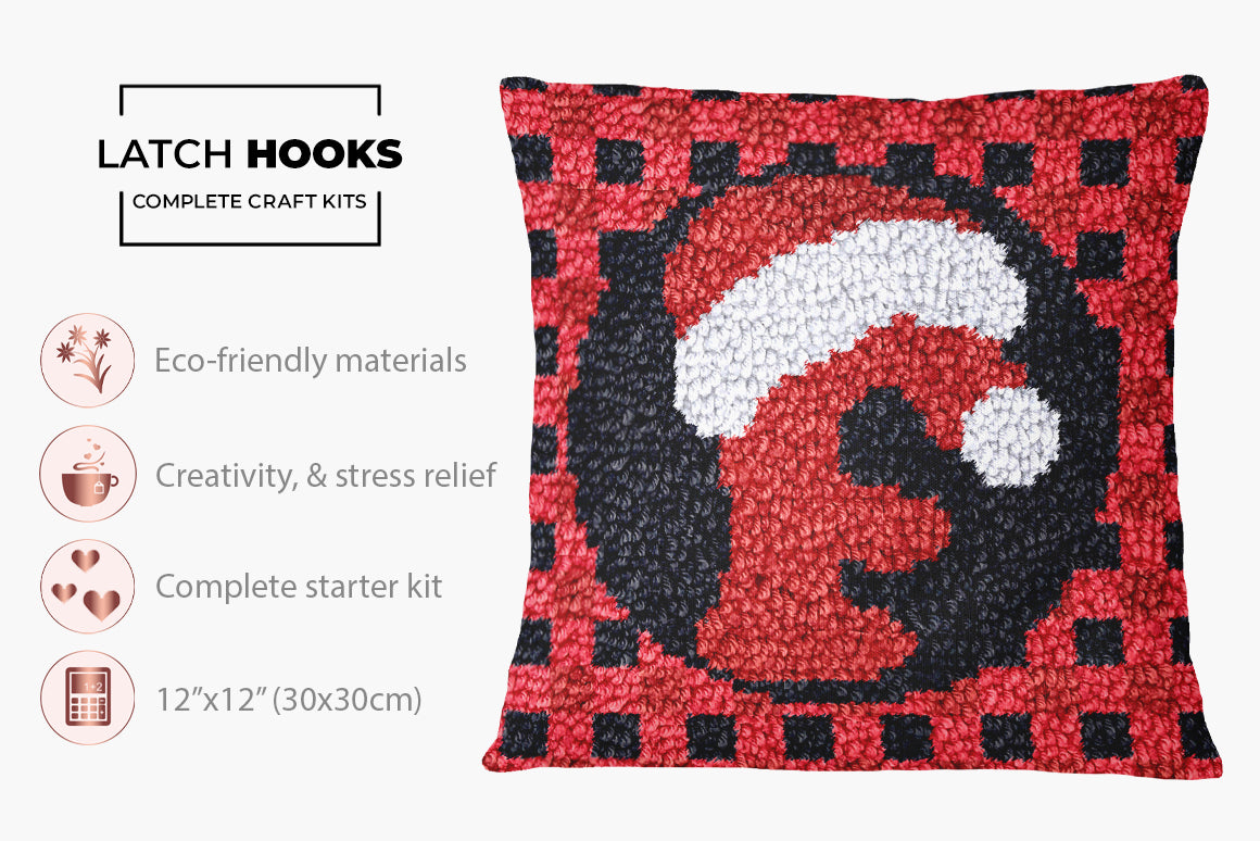 Festive Cheer Pattern - Latch Hook Pillow Kit