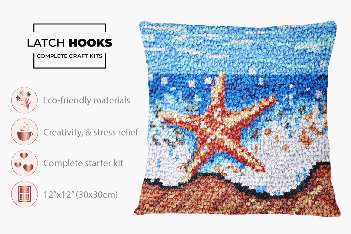 Starfish Serenity - Latch Hook Pillow Kit