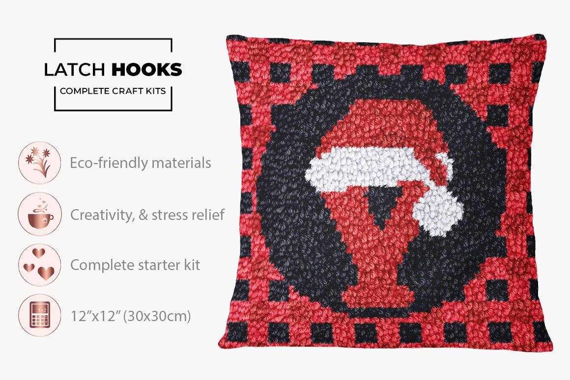 Festive Plaid Icon - Latch Hook Pillow Kit