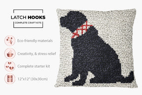 Charming Canine Silhouette - Latch Hook Pillow Kit