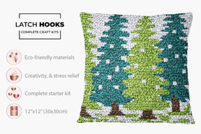 Winter Pines - Latch Hook Pillow Kit