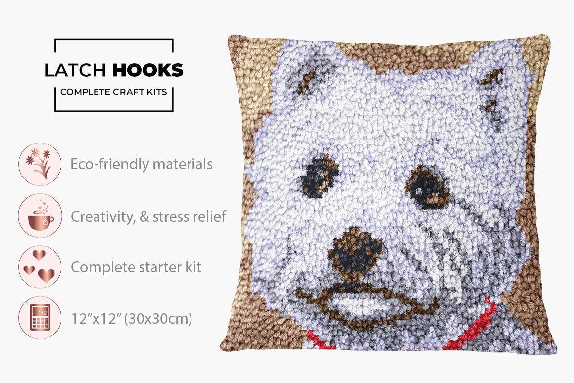 Charming Canine Portrait - Latch Hook Pillow Kit