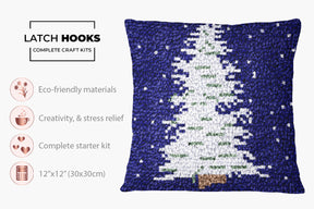 Winter Wonderland Christmas Tree - Latch Hook Pillow Kit