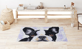 Charming Boston Terrier Portrait - Latch Hook Rug Kit