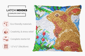 Winter Bunny - Latch Hook Pillow Kit