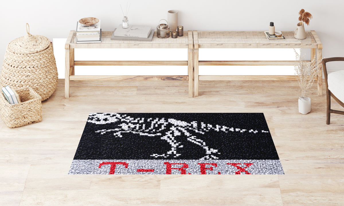 Dino Delight: T-Rex Rug - Latch Hook Rug Kit