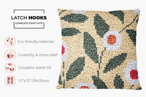 Floral Whimsy - Latch Hook Pillow Kit