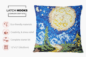 Starry Night in Thread - Latch Hook Pillow Kit