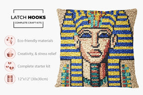 Regal Egyptian Elegance - Latch Hook Pillow Kit