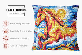 Majestic Gallop - Latch Hook Pillow Kit