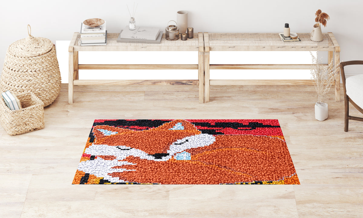 Cozy Fox Nap - Latch Hook Rug Kit