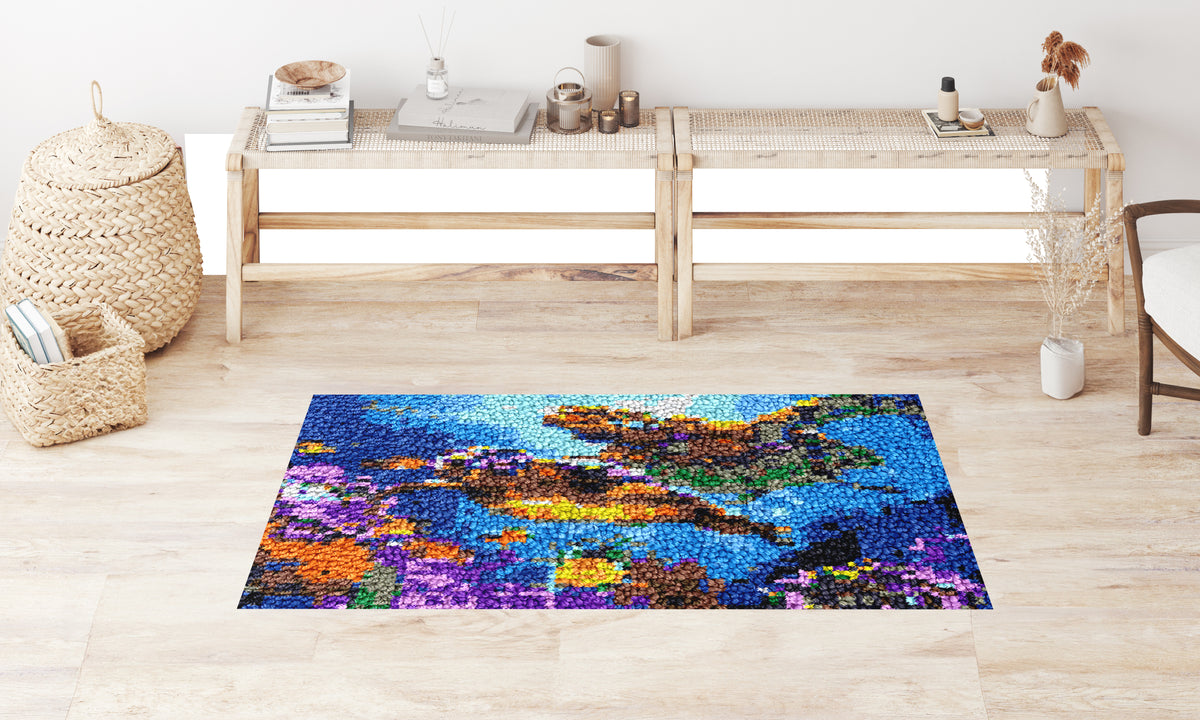 Colorful Abstraction of Nature - Latch Hook Rug Kit