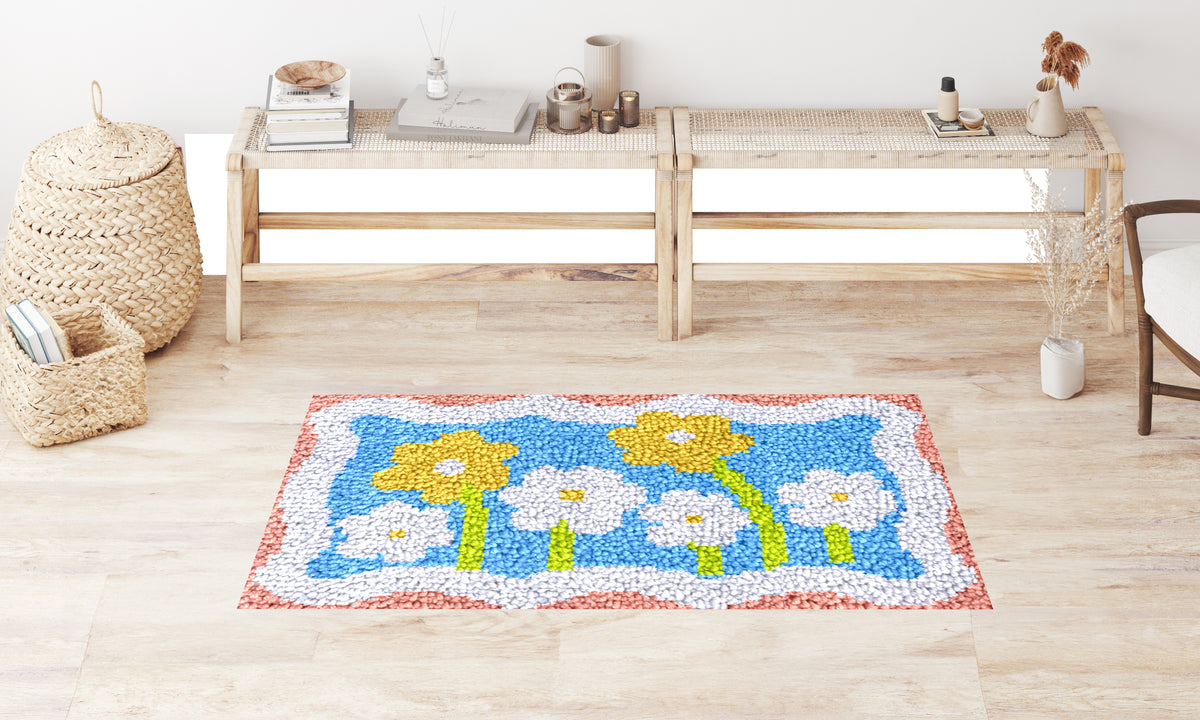 Cheerful Floral Tapestry - Latch Hook Rug Kit