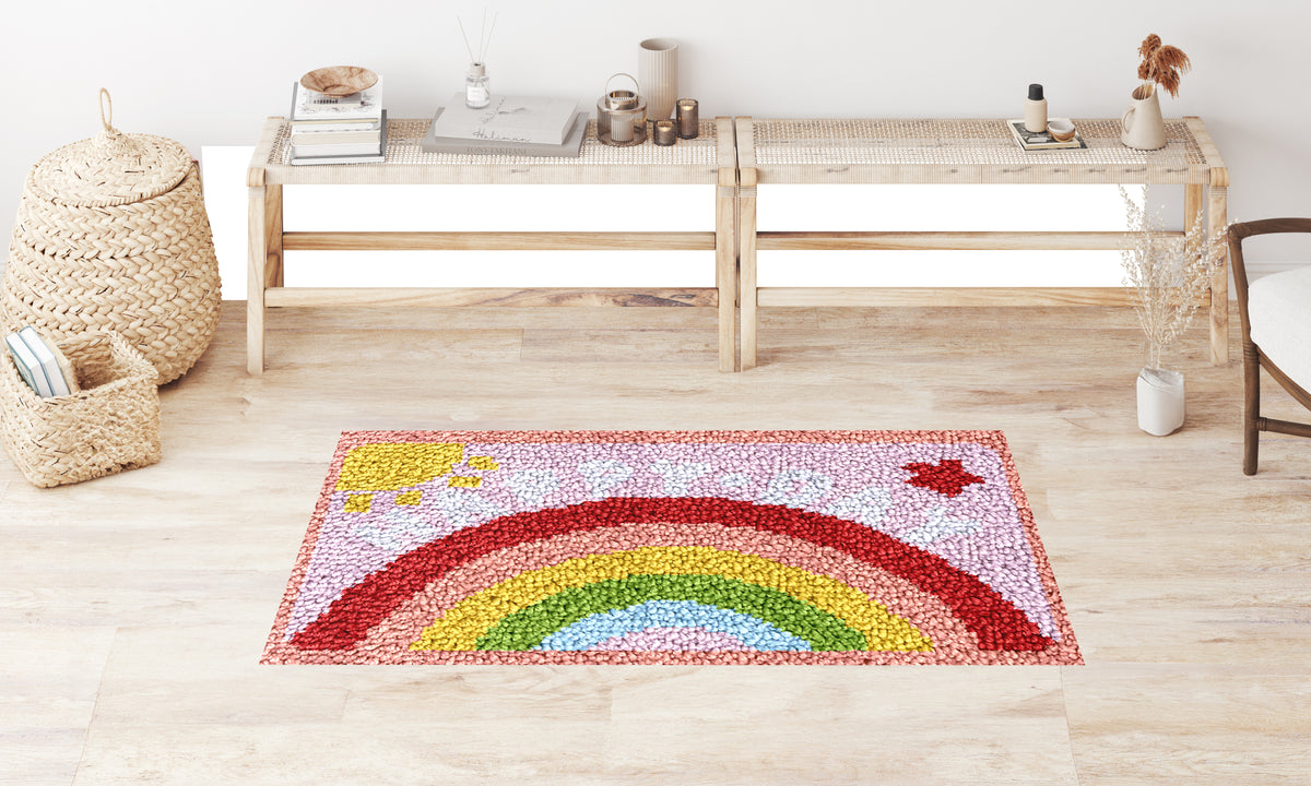 Whimsical Rainbow Delight - Latch Hook Rug Kit