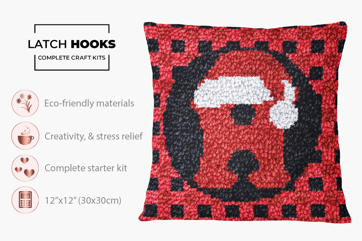 Festive Holiday Cheer - Latch Hook Pillow Kit