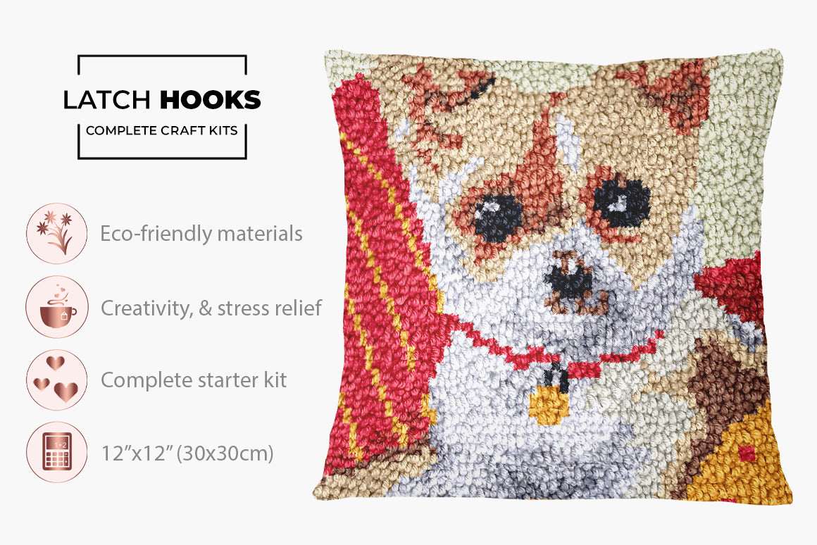 Charming Chihuahua Portrait - Latch Hook Pillow Kit