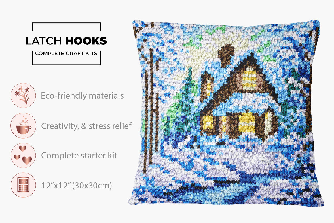 Winter Wonderland Retreat - Latch Hook Pillow Kit