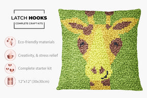 Playful Giraffe Tapestry - Latch Hook Pillow Kit