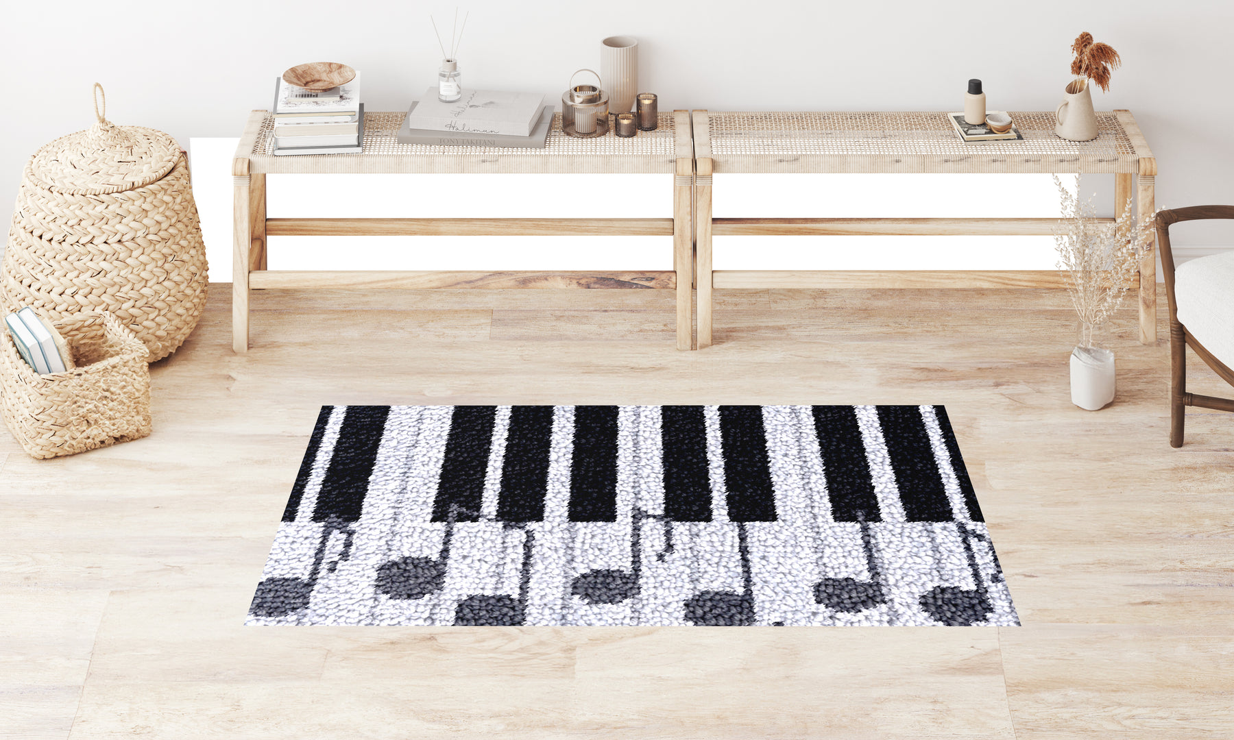 Melodic Harmony: Music-Inspired Textured Art - Latch Hook Rug Kit